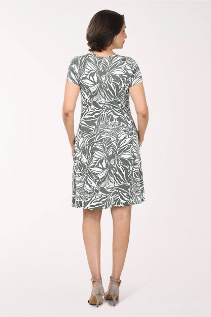 Botanical Sketch Short Sleeve Dress