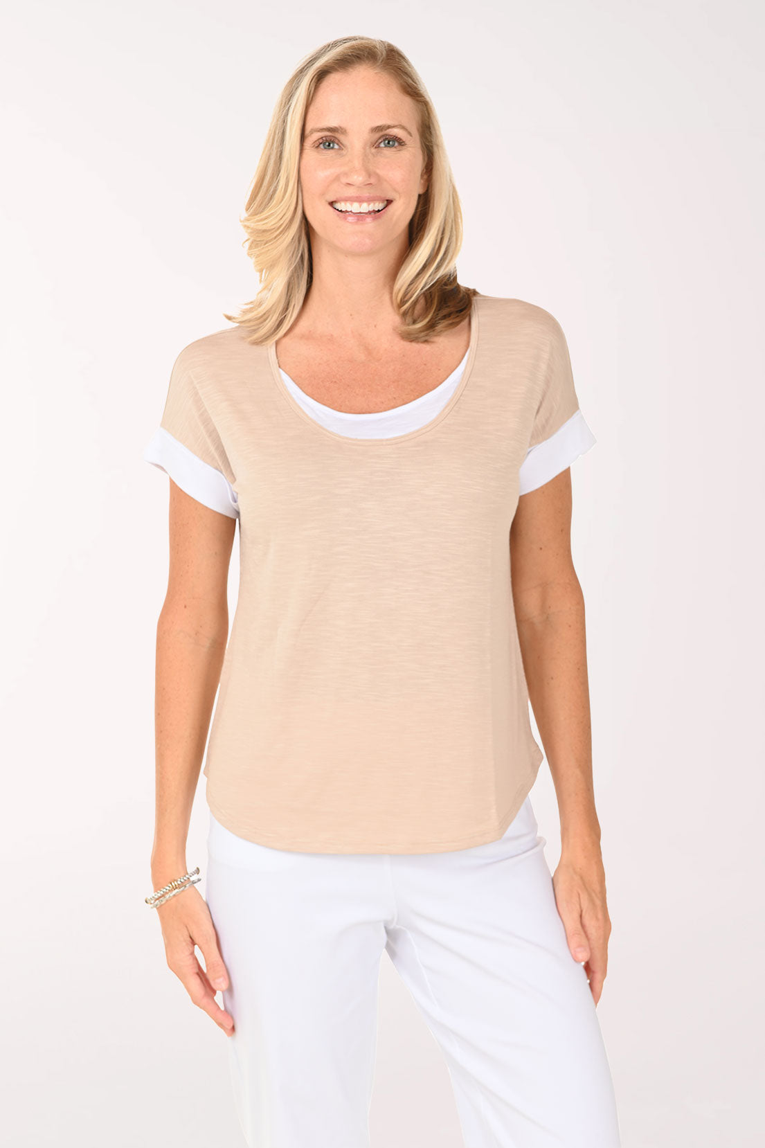 Slub Knit Double Layered Tee