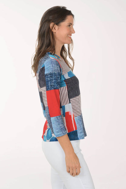 Monica 3/4 Sleeve V-Neck Top
