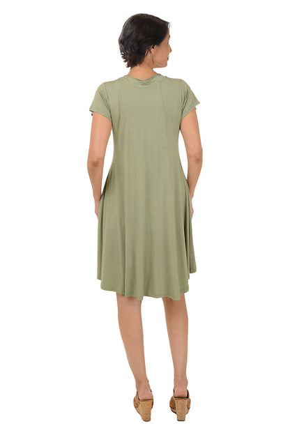 Solid Princess Seam Skater Dress