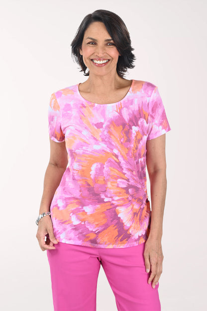 Hothouse Florals Blooming Side Shirred Tee