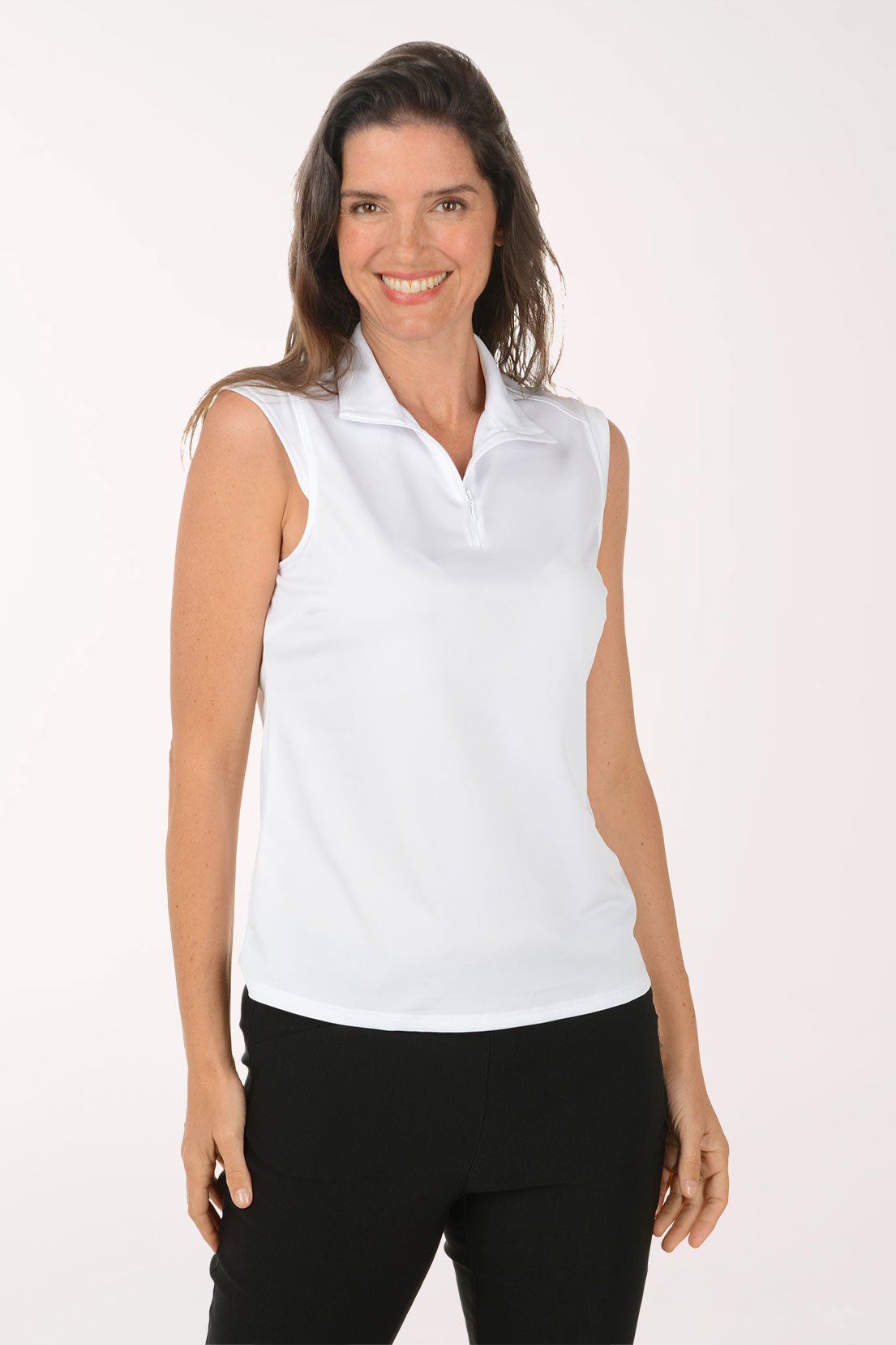 Solid Pique UPF50 Cap Sleeve Top