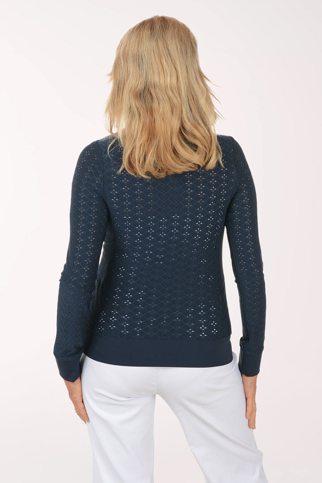 Pointelle Lace UPF50 Zip Front Jacket