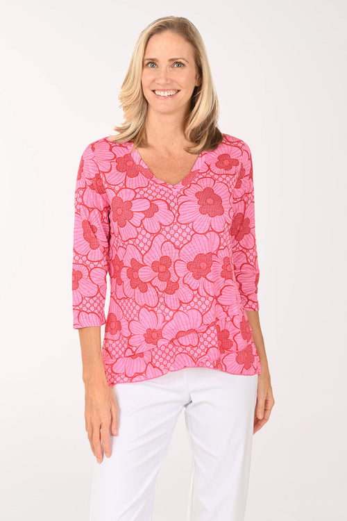 Cherry Blossoms Criss Cross Tunic