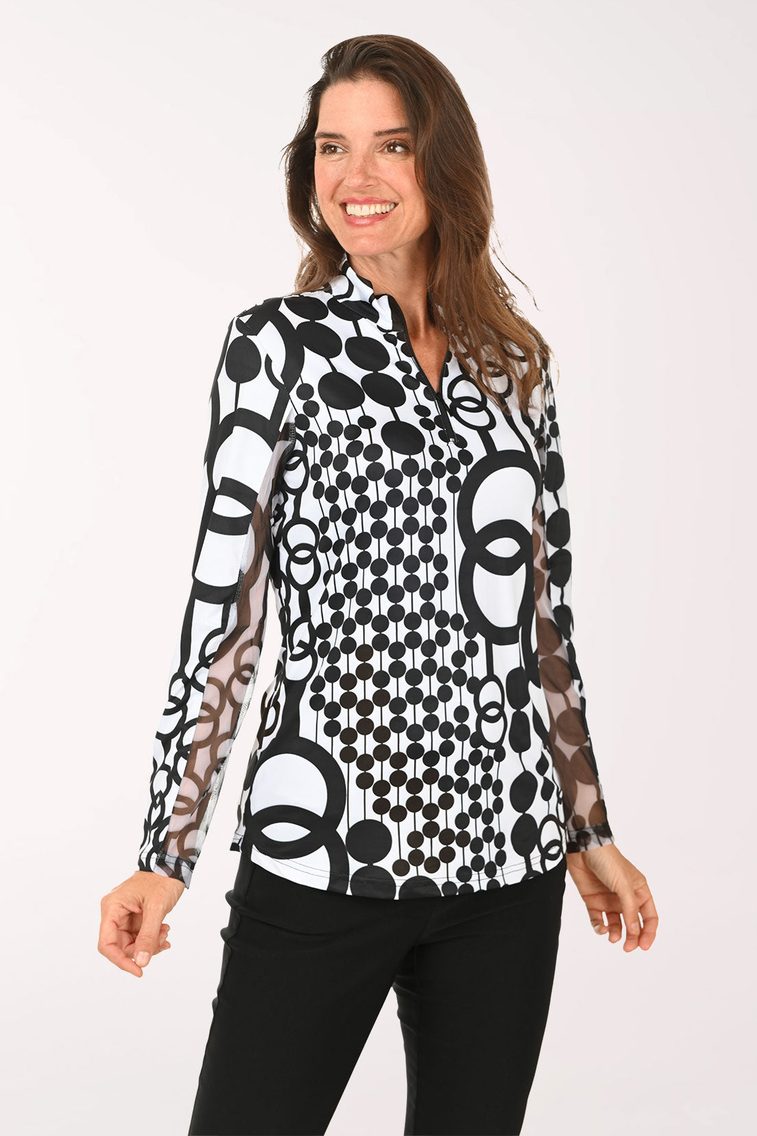 Chain Link UPF50 Quarter Zip Top