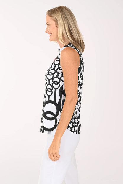 Chain Link UPF50 Sleeveless Polo Top