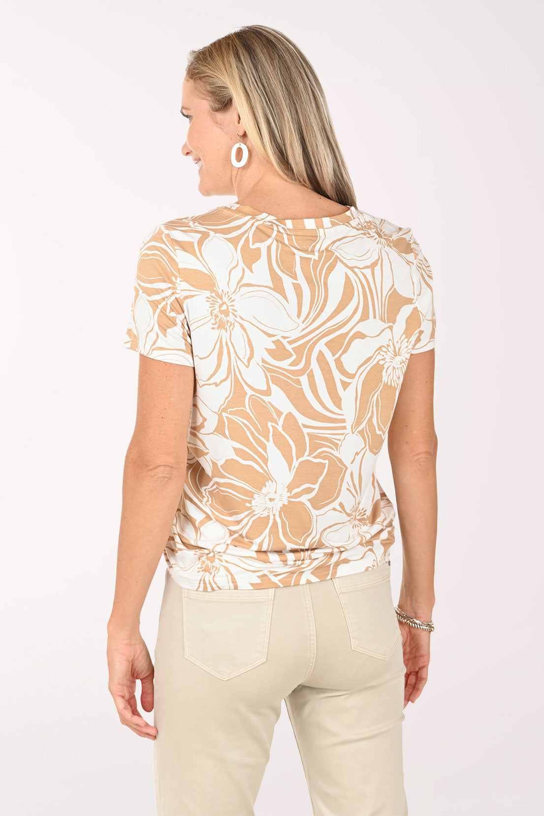 Desert Floral Side Ruched Tee