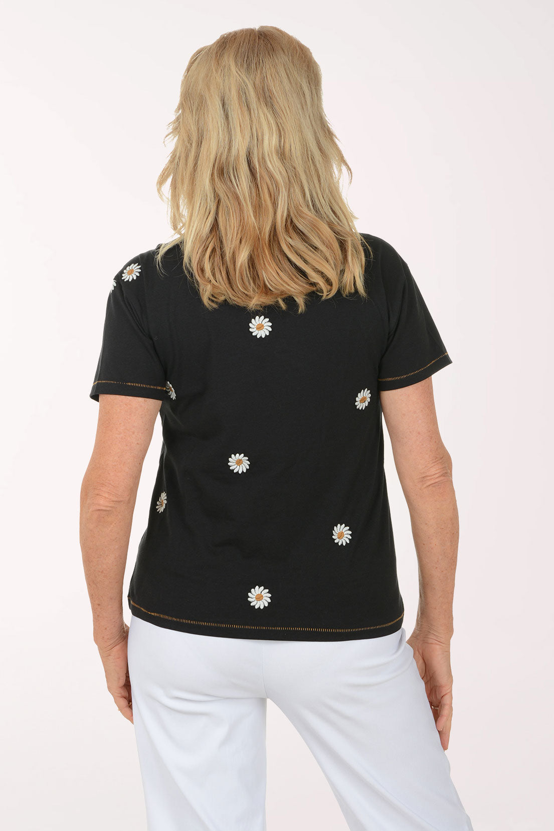 Embroidered Daisy Tee
