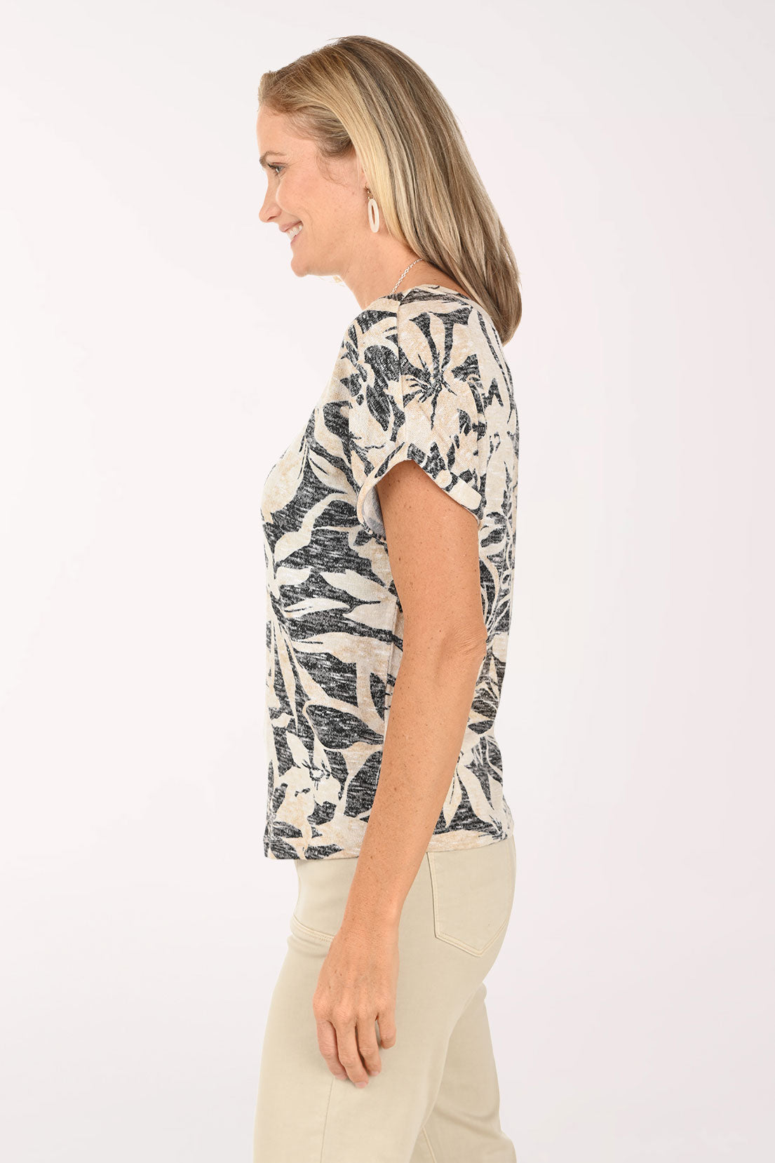Coconut Floral V-Neck Tee