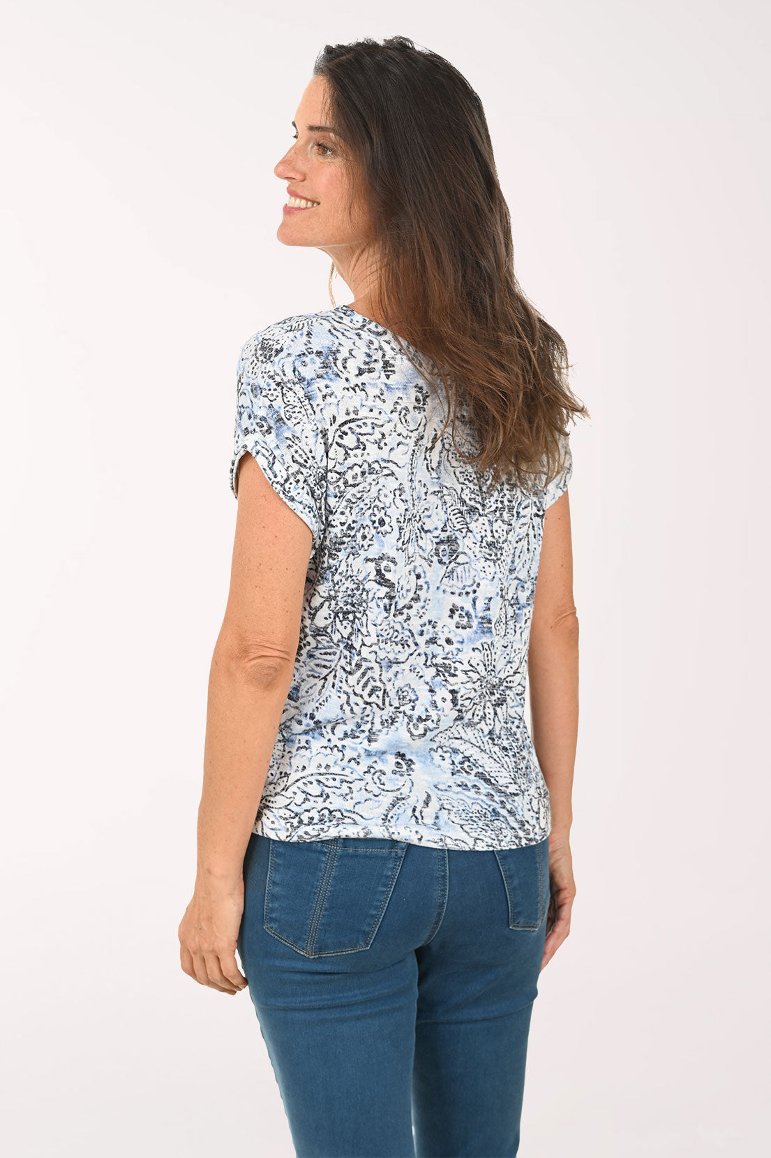 Blue Dandelions V-Neck Tee