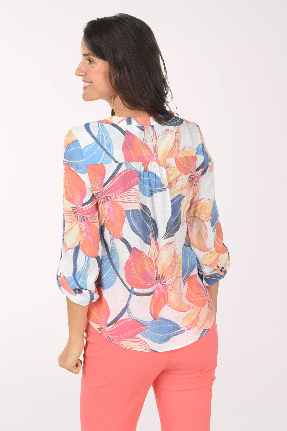 Lily Floral Button-Front Blouse