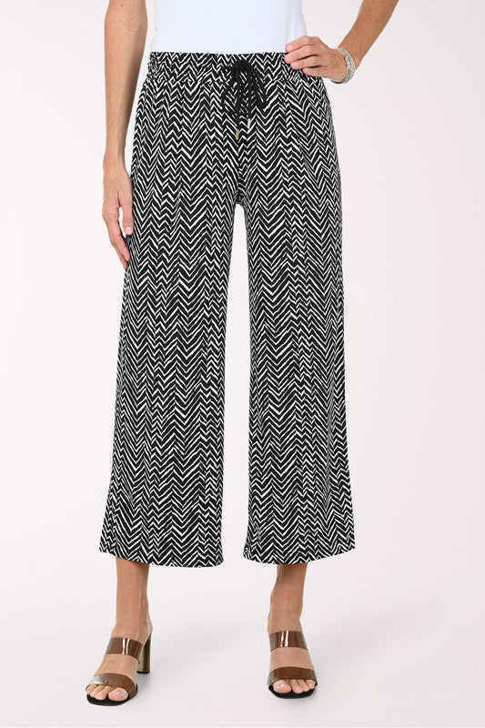 Chevron Drawstring Palazzo Pant