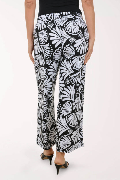 Feathered Fan Drawstring Palazzo Pant