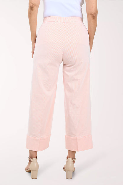 Metallic Link Waist Striped Pant