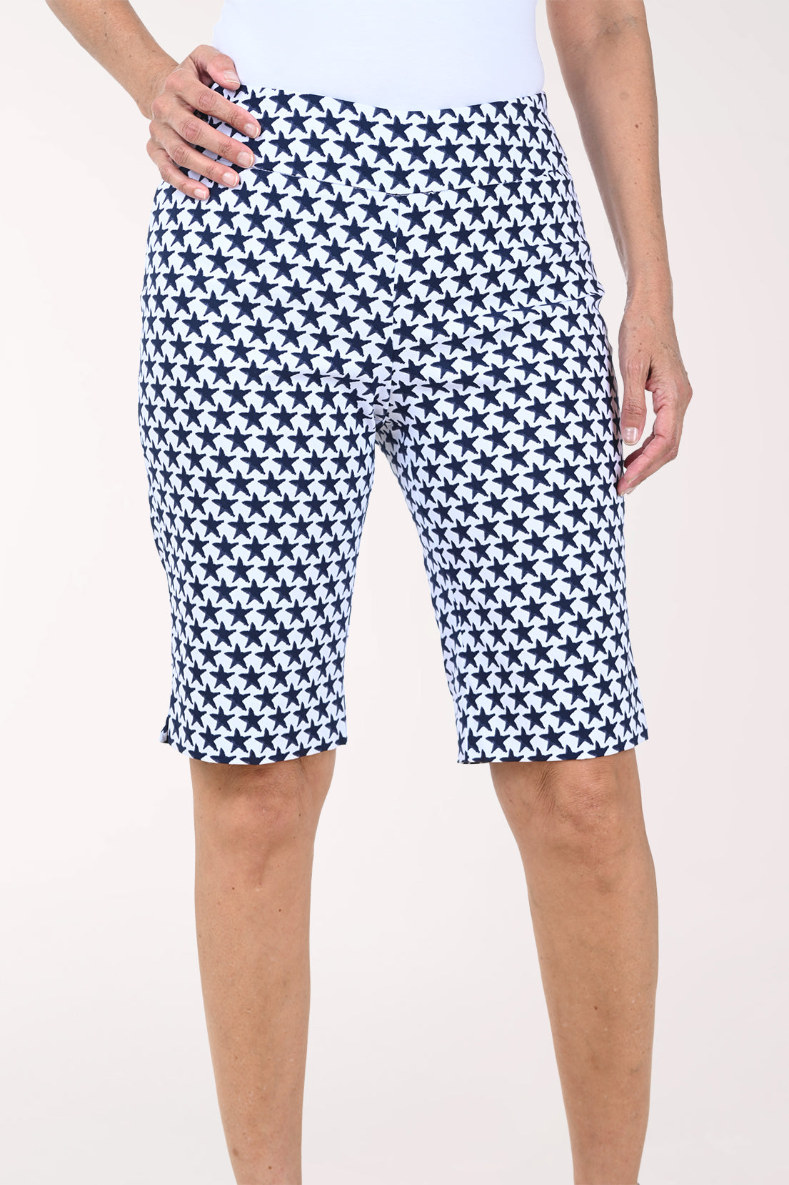 Navy Stars Pull-On Bermuda Short