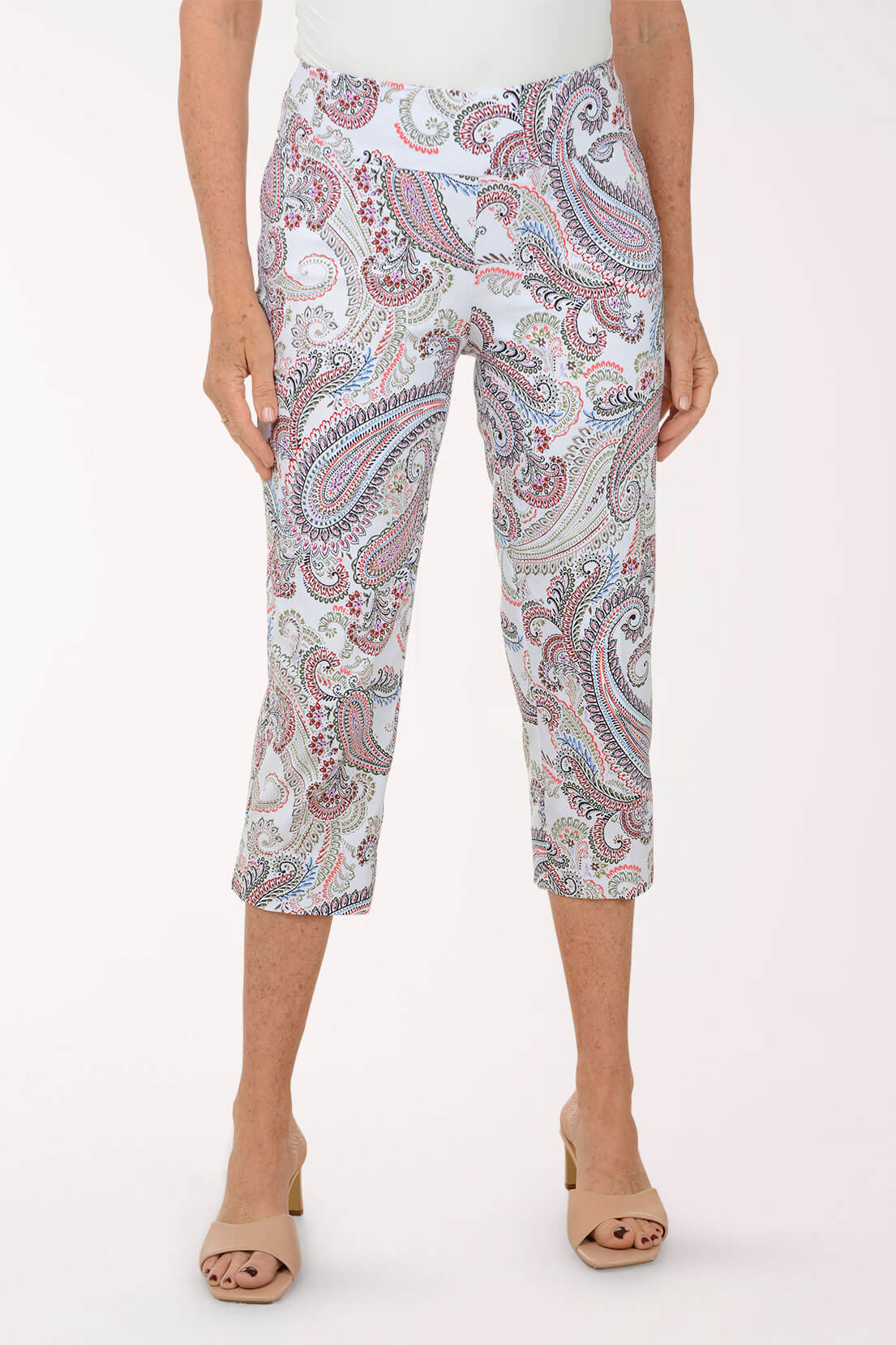 Carnelian Paisley Pull-On Capri Pant