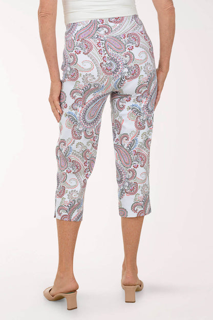Carnelian Paisley Pull-On Capri Pant