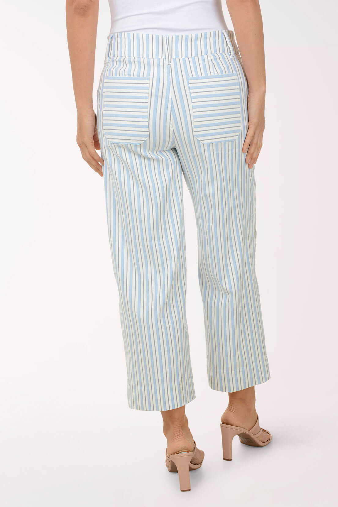Striped Patch Pocket Wide Leg Pant