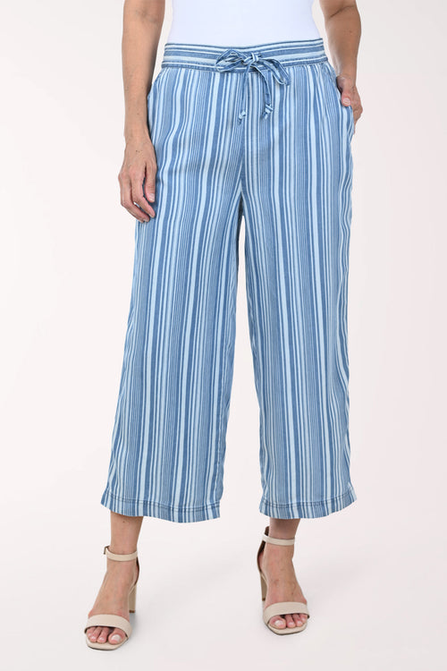 Striped Chambray Tencel Drawstring Pant
