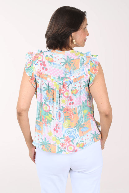 La Dolce Vita Flutter Sleeve Blouse