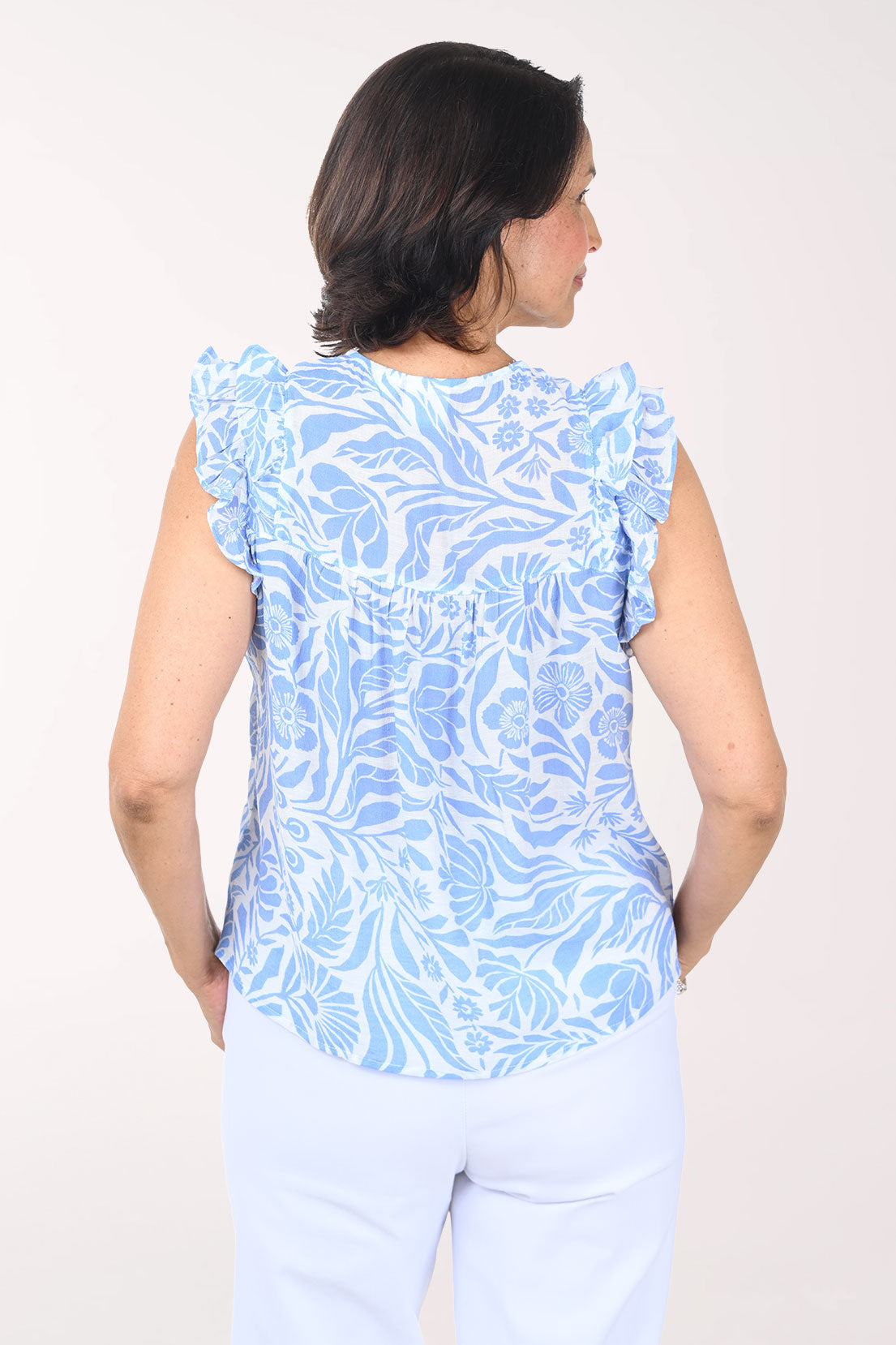 Cornflower Flutter Sleeve Blouse
