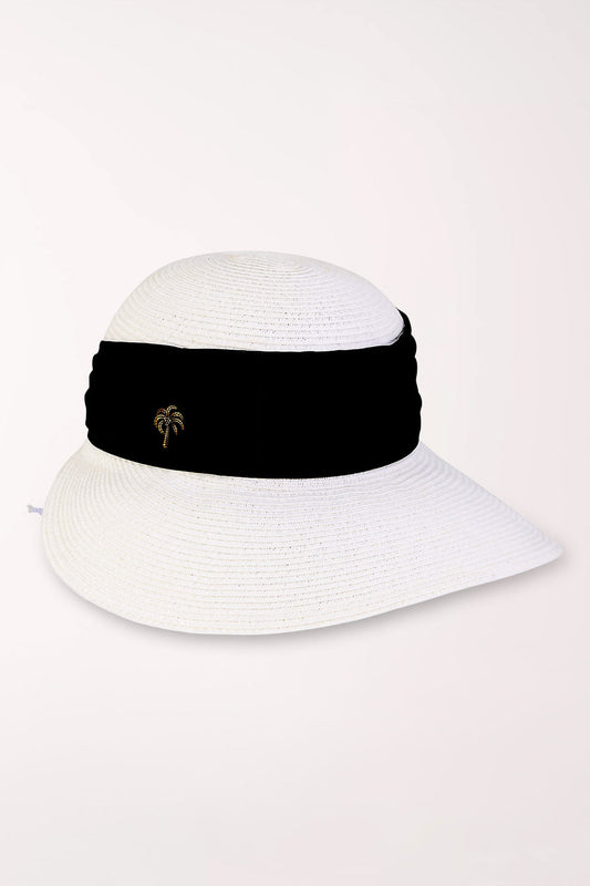 White Palm Tree Backless Sun Hat